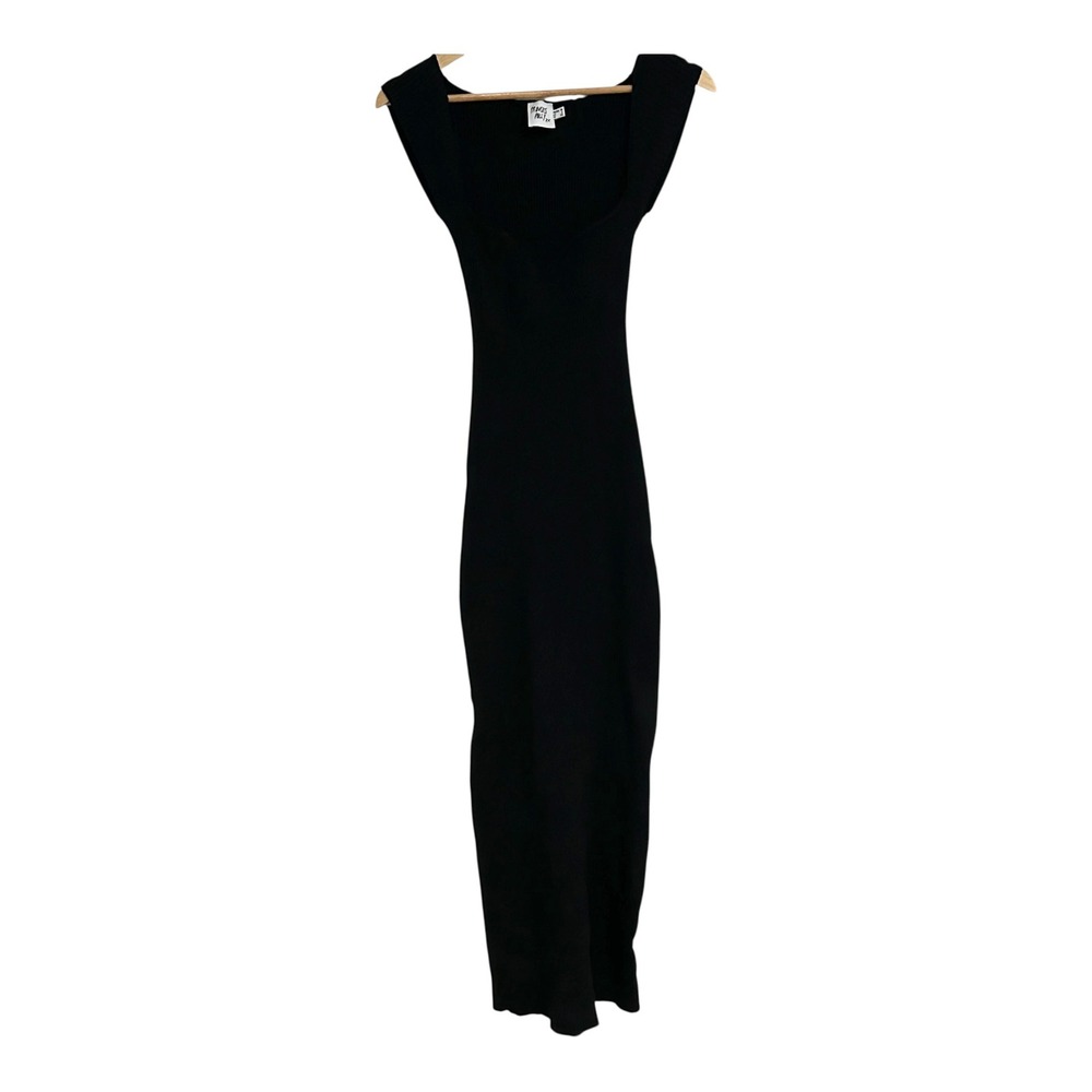 Princess Polly Black Ribbed Knit Sleeveless Sweetheart Maxi Dress US 6